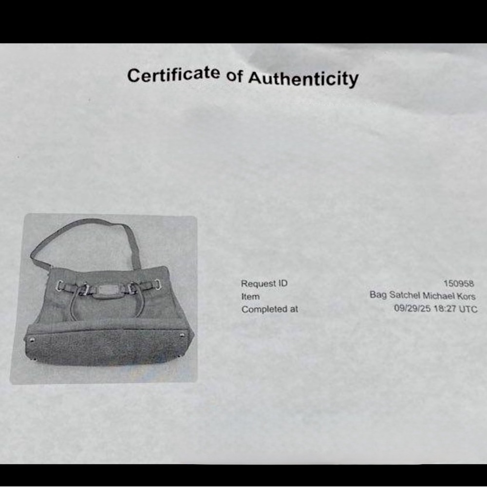 Authenticated Medium Michael Kors Mk Satchel Taup… - image 3